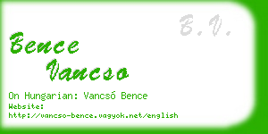bence vancso business card