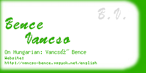 bence vancso business card